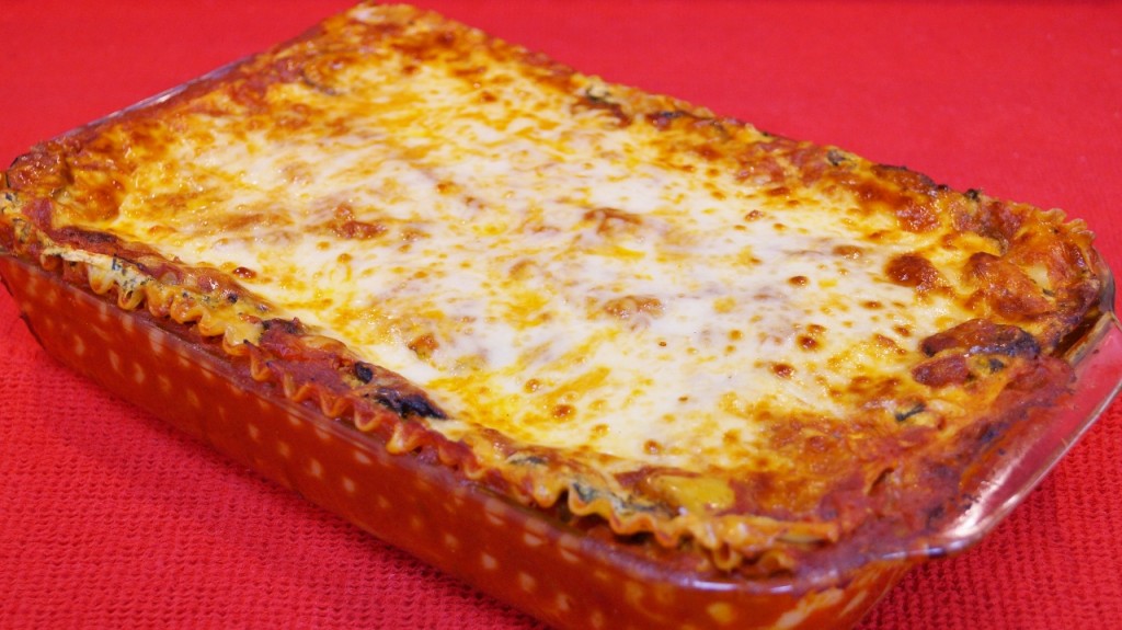 What is a quick vegeterian lasagna recipe?