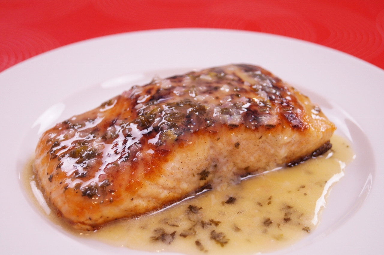 Seared Salmon with Lemon Butter Sauce  Dishin' With Di 